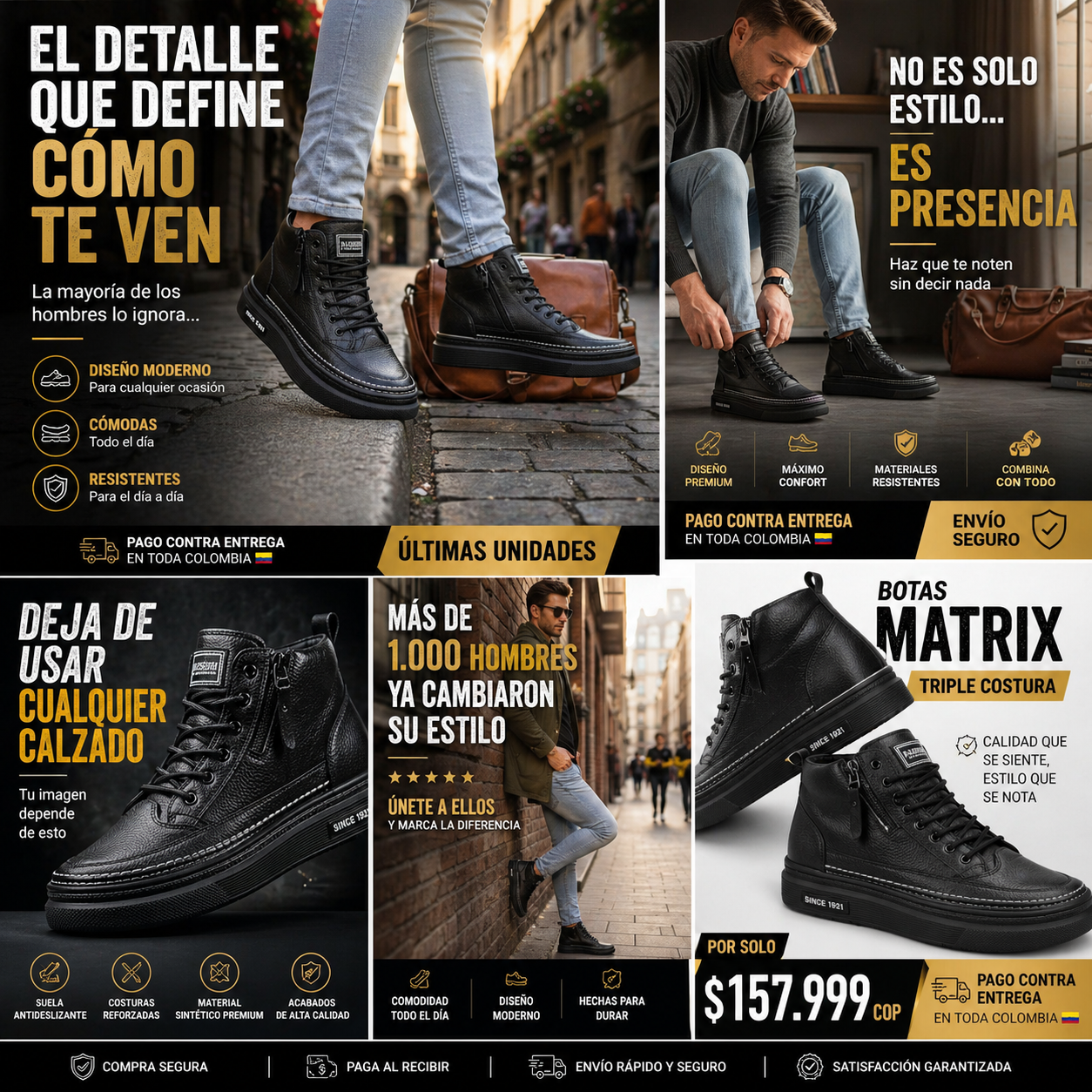 Nuevas Botas Matrix Triple Costura
